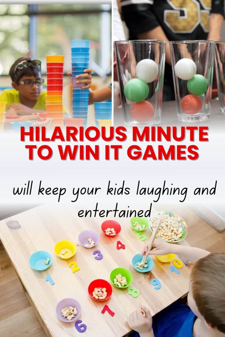 hilarious Minute to Win It games will keep your kids laughing and entertained