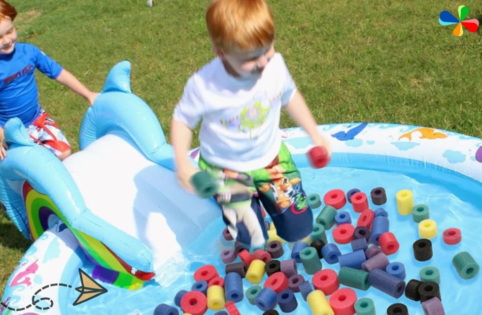 Pool Noodle Frisbee Race